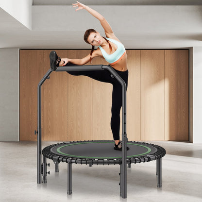 TX-B6232C-48in+C - 48" Foldable Mini Trampoline with Adjustable Handle for Low-Impact Workouts