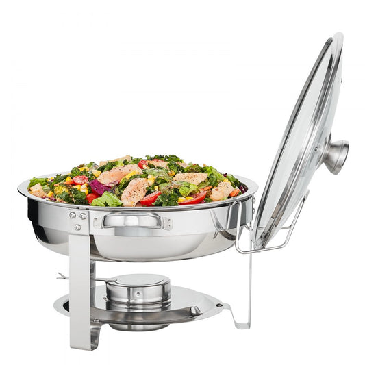 DT-C1036 - 2-Pack 4Qt Round Stainless Steel Chafing Dishes with Lids