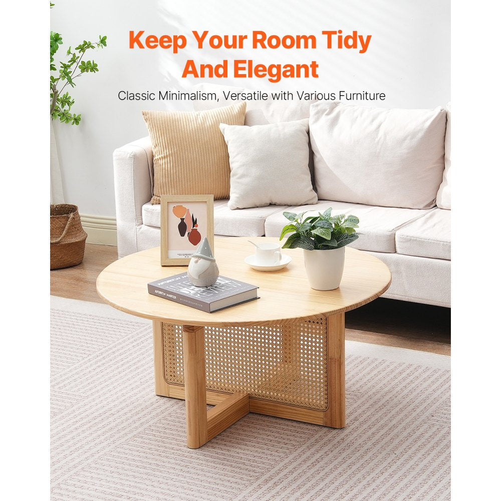 CT-SR-02 - Bohemian 33.5" Rattan Coffee Table for Versatile Use
