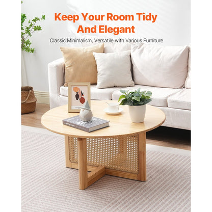 CT-SR-02 - Bohemian 33.5" Rattan Coffee Table for Versatile Use