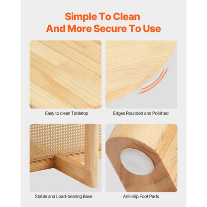 CT-SR-02 - Bohemian 33.5" Rattan Coffee Table for Versatile Use