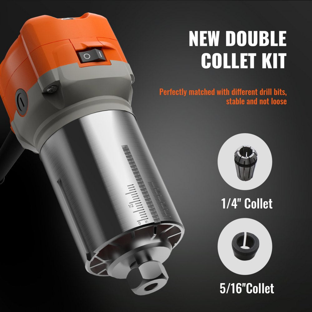 0700C - VEVOR 1.25HP Compact Wood Router with LED & Variable Speeds