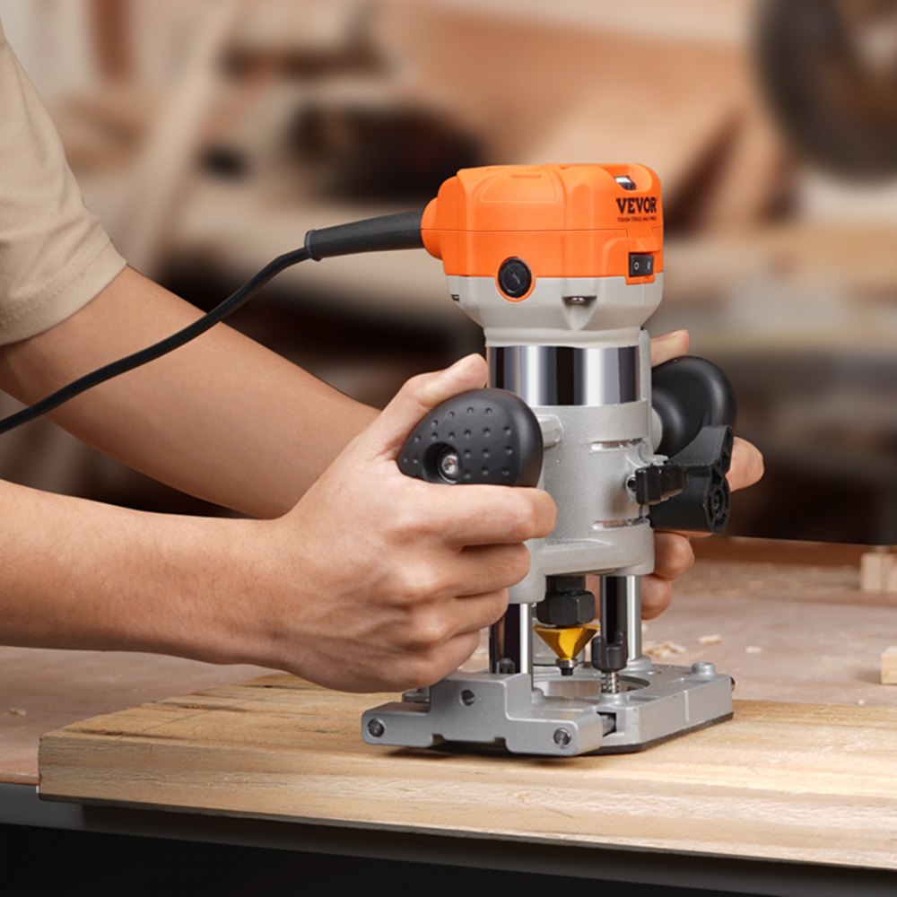 0700C - VEVOR 1.25HP Compact Wood Router with LED & Variable Speeds