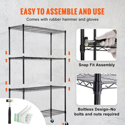 I6V0 - Heavy-Duty Storage Shelving Unit on Wheels, 700 lbs Capacity