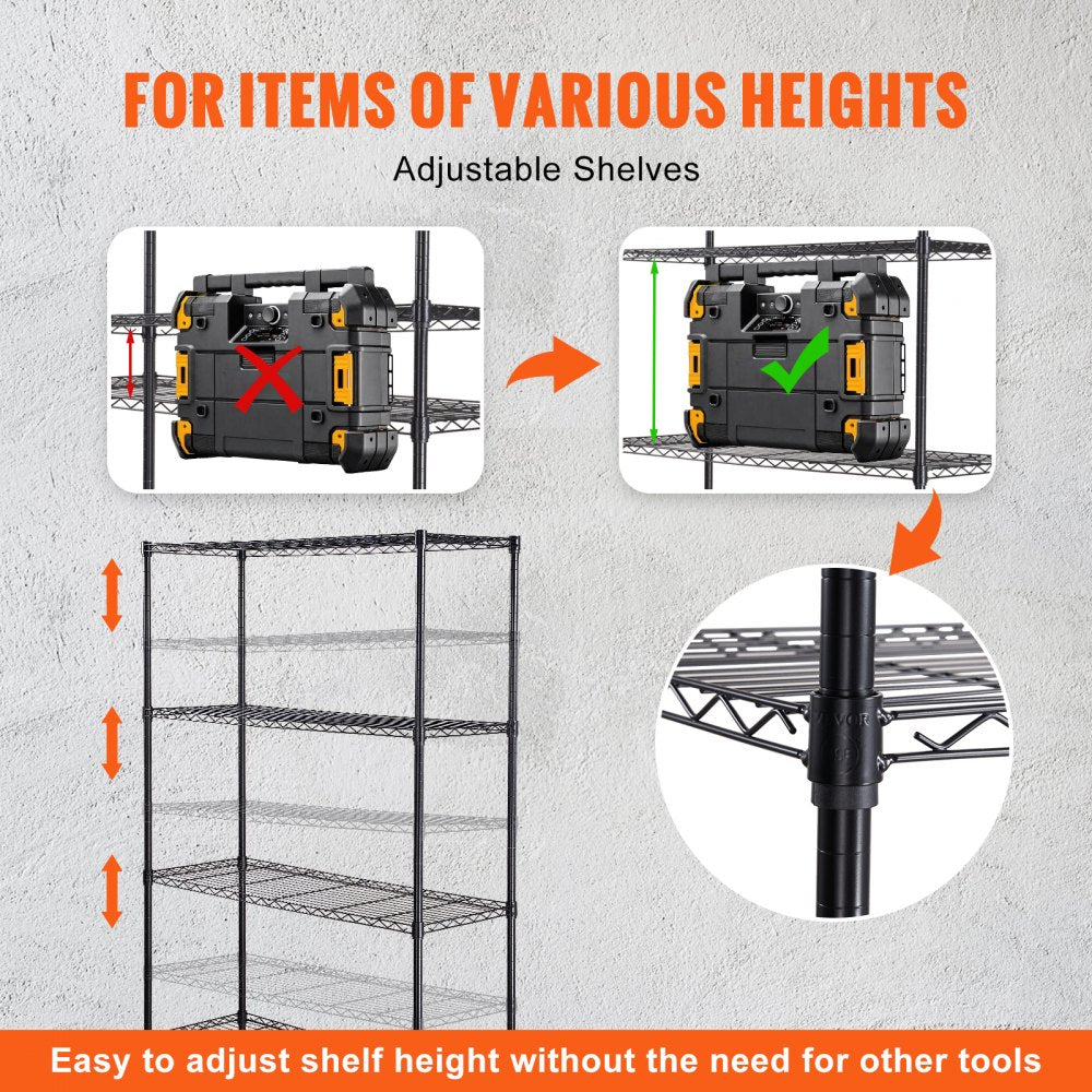 I6V0 - Heavy-Duty Storage Shelving Unit on Wheels, 700 lbs Capacity