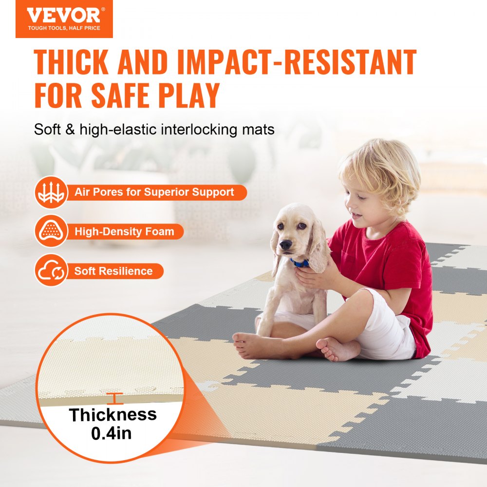 HRD-HES3310-16 - Interlocking Foam Puzzle Mat for Safe Kid Play