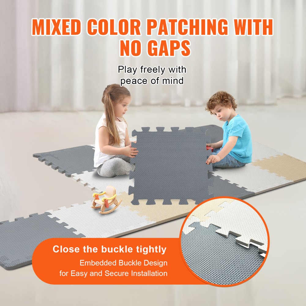 HRD-HES3310-16 - Interlocking Foam Puzzle Mat for Safe Kid Play