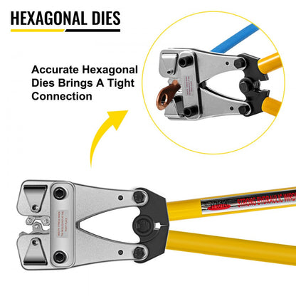 JY-10120 - Durable Metal Battery Cable Crimping Tool with 8 Hexagonal Sizes