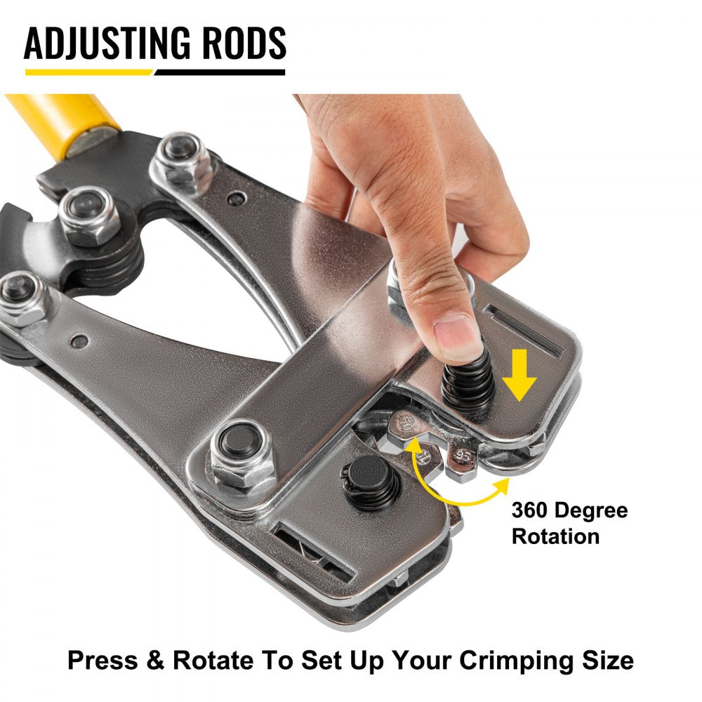 JY-10120 - Durable Metal Battery Cable Crimping Tool with 8 Hexagonal Sizes