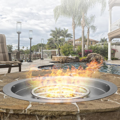 1050265 - 19" Stainless Steel Fire Pit Pan for Indoor/Outdoor Use