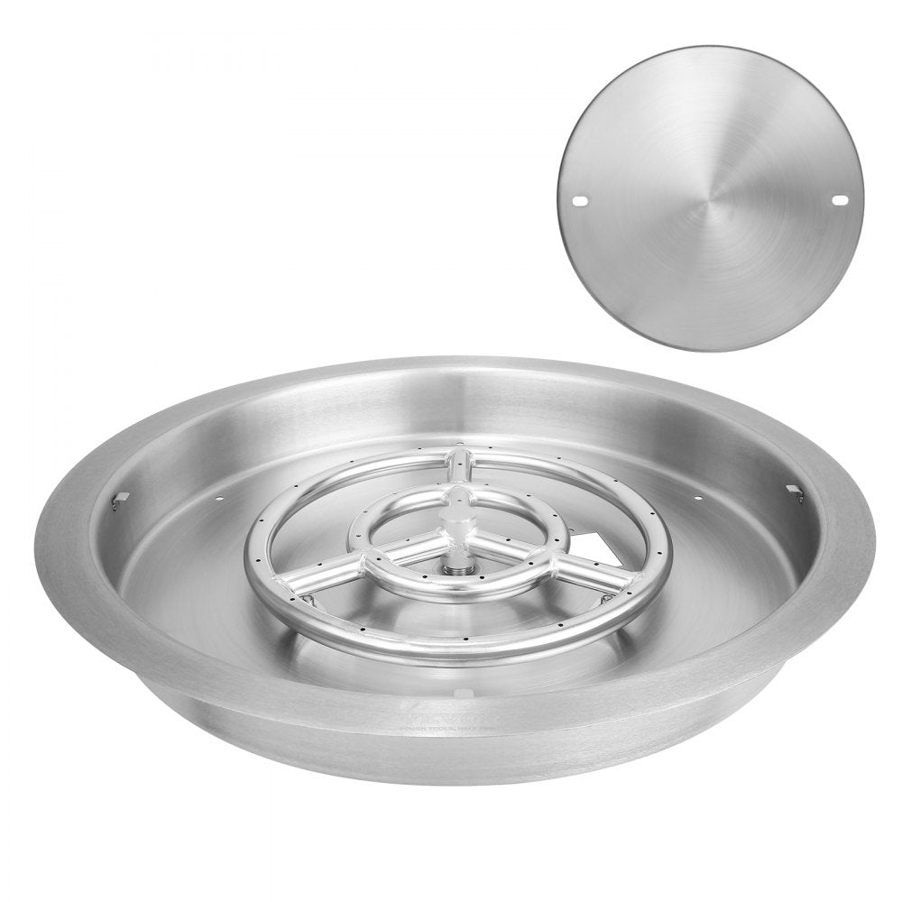 1050265 - 19" Stainless Steel Fire Pit Pan for Indoor/Outdoor Use