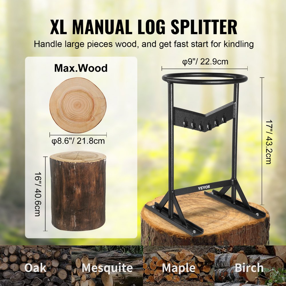 VV-SDPCQ-179IN - Durable V-Shaped Firewood Kindling Splitter, Easy to Use