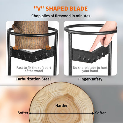 VV-SDPCQ-179IN - Durable V-Shaped Firewood Kindling Splitter, Easy to Use