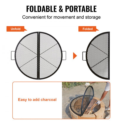 JY-MY-YKW36-ZD - 36" Heavy-Duty Foldable Fire Pit Grill Grate