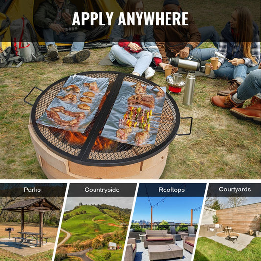JY-MY-YKW36-ZD - 36" Heavy-Duty Foldable Fire Pit Grill Grate