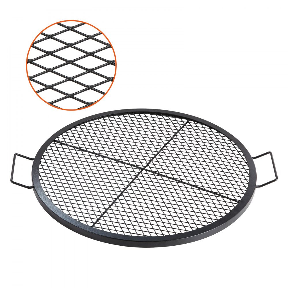 JY-MY-YKW30 - 30" Round Heavy Duty Steel Fire Pit Grill Grate with Handles