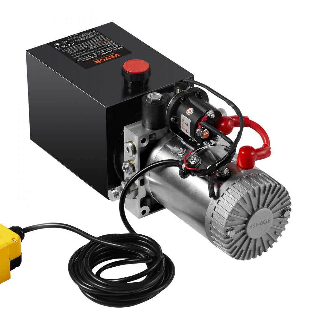 ZXDC12V-1.6KW-D-4L - VEVOR 4 Quart Hydraulic Power Unit for Dump Trailers