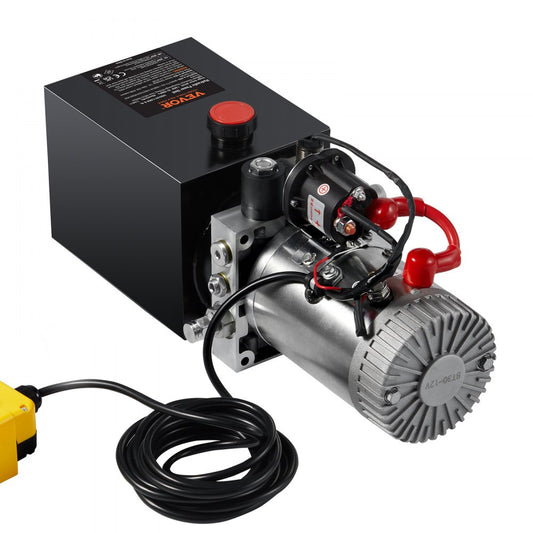 ZXDC12V-1.6KW-D-4L - VEVOR 4 Quart Hydraulic Power Unit for Dump Trailers