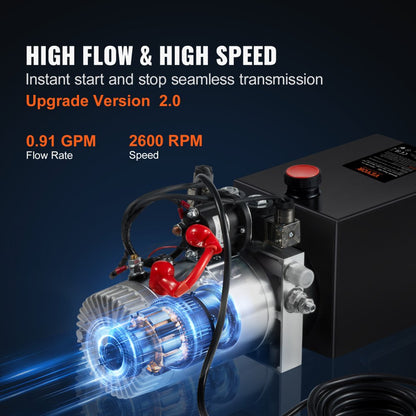 ZXDC12V-1.6KW-S-6L - 12V Hydraulic Pump for Heavy Machinery & Construction Tasks