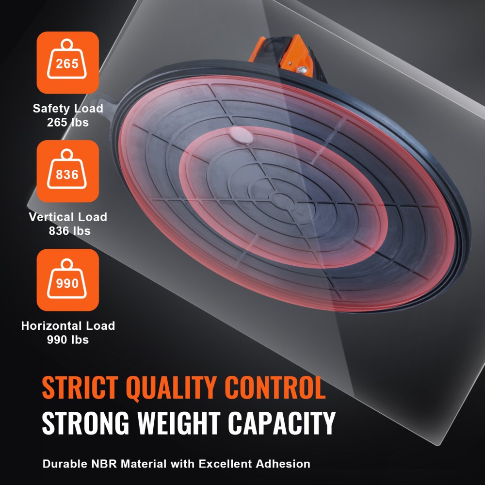 GPS-1-10 - 10" Heavy-Duty Suction Cup Lifter, 990 lbs Capacity