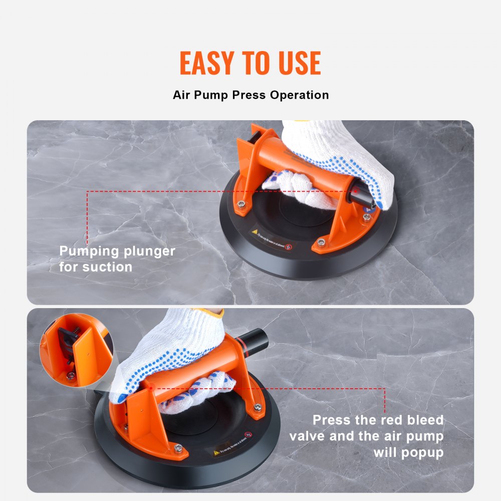 GPS-1 - Durable 8" Suction Cup Lifter for Up to 615 lbs