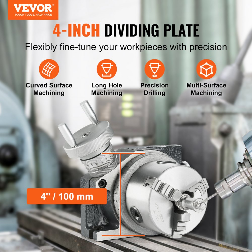 HV-4-KP - Durable 100 mm Rotary Table for Precision Milling Machines