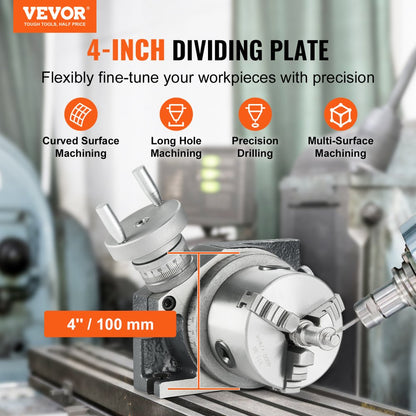 HV-4-KP - Durable 100 mm Rotary Table for Precision Milling Machines
