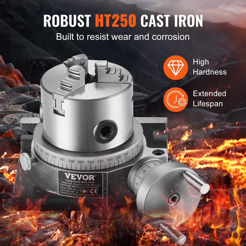 HV-4-KP - Durable 100 mm Rotary Table for Precision Milling Machines