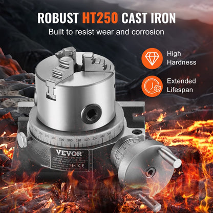 HV-4-KP - Durable 100 mm Rotary Table for Precision Milling Machines