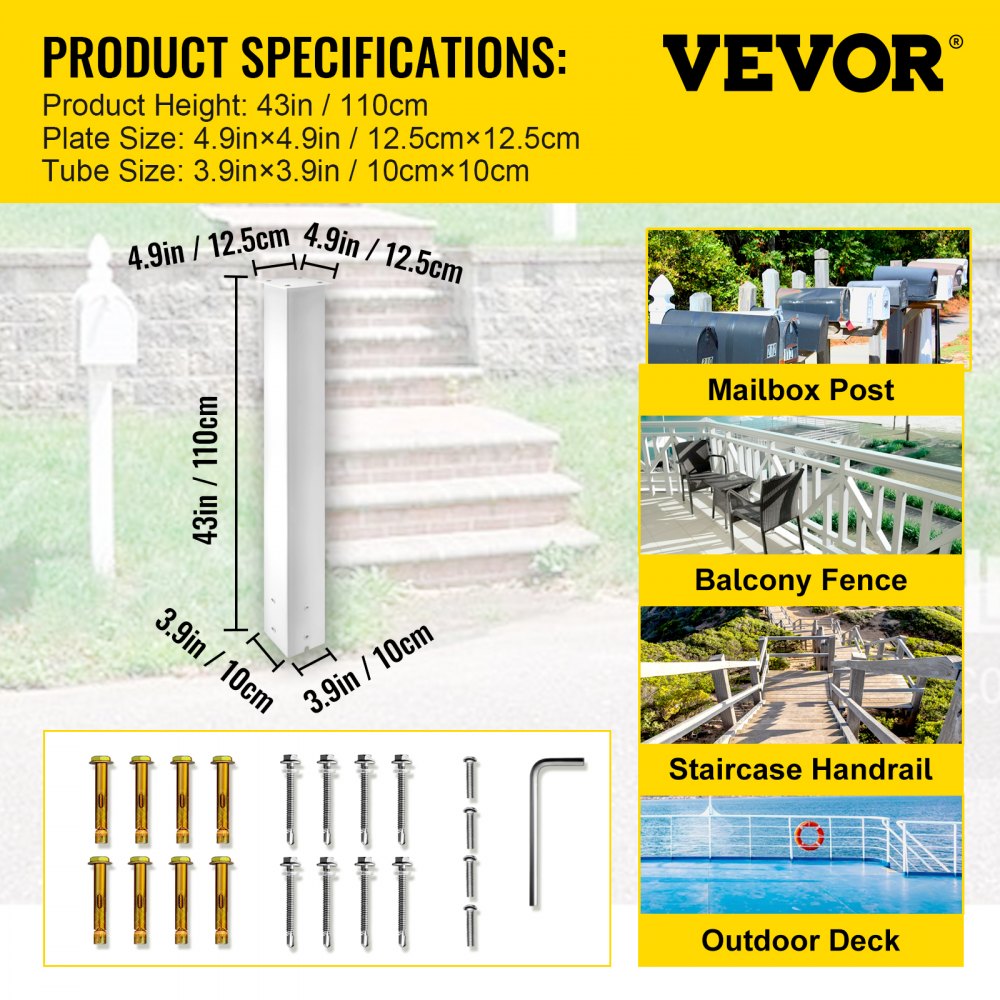 VV-YXZ-ZCJ 34YCBS - Heavy-Duty Steel Mailbox Post for Easy Installation