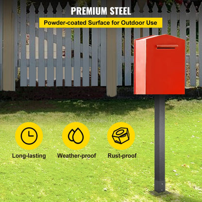 VV-YXZ-ZCJ 34YCHS - 43" Durable Steel Mailbox Post with Easy Installation