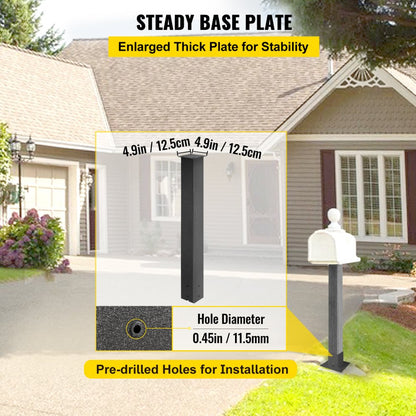 VV-YXZ-ZCJ 34YCHS - 43" Durable Steel Mailbox Post with Easy Installation