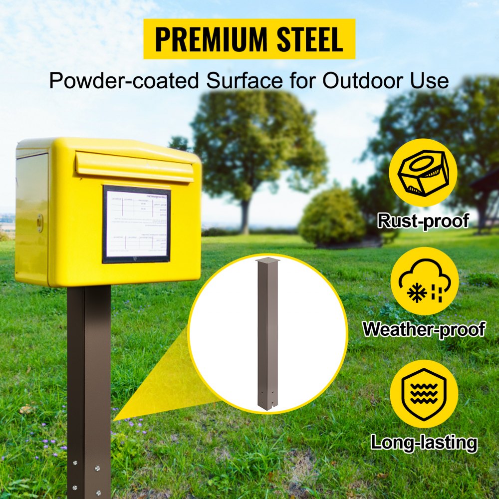VV-YXZ-ZCJ 34YCQTS - Durable Steel Mailbox Post with Easy Installation