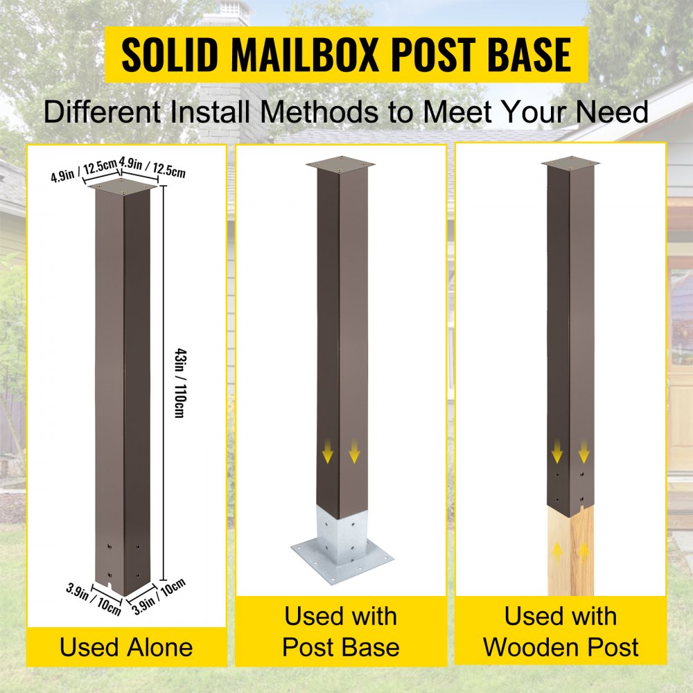 VV-YXZ-ZCJ 34YCQTS - Durable Steel Mailbox Post with Easy Installation