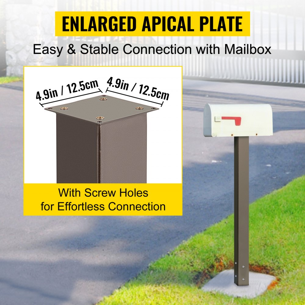 VV-YXZ-ZCJ 34YCQTS - Durable Steel Mailbox Post with Easy Installation
