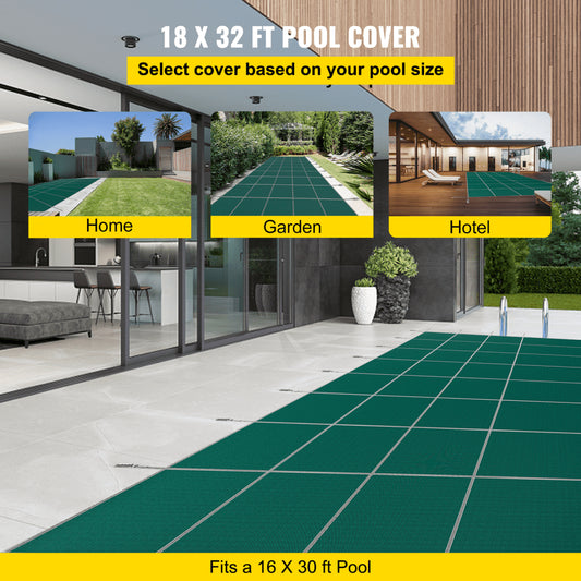 SSPC-7325 - 16x30ft Durable Pool Safety Cover with Fastening System