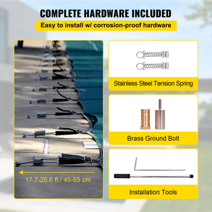 SSPC-7325 - 16x30ft Durable Pool Safety Cover with Fastening System