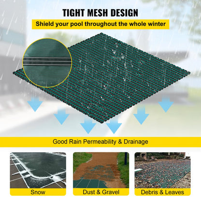SSPC-7325 - 16x30ft Durable Pool Safety Cover with Fastening System