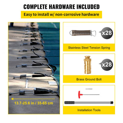 CT1834 - 16x32ft Durable PP Inground Pool Cover with Enhanced Fastening System