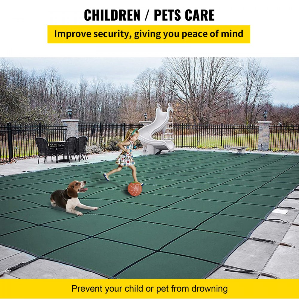 CT1834 - 16x32ft Durable PP Inground Pool Cover with Enhanced Fastening System