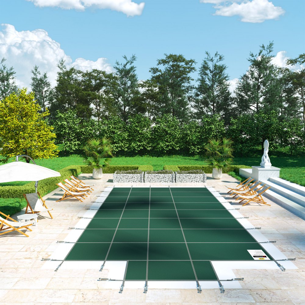 CT1834 - 16x32ft Durable PP Inground Pool Cover with Enhanced Fastening System
