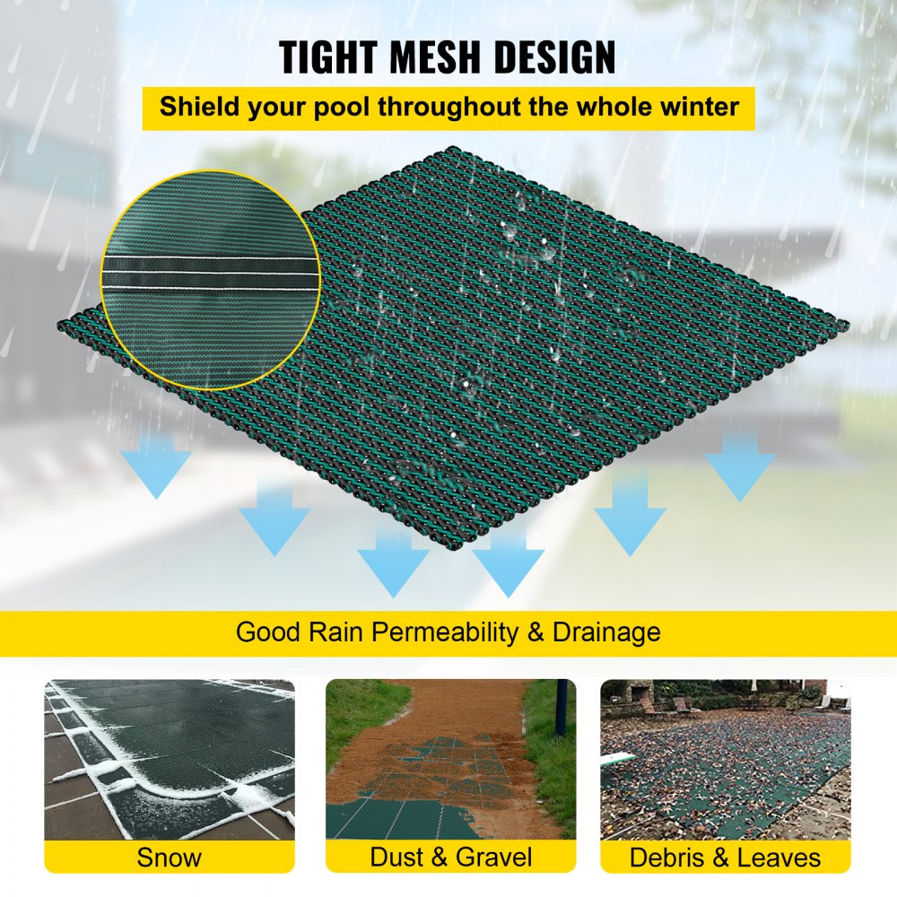SSPC-7440 - 16x40ft Durable VEVOR Pool Cover with Safety Features