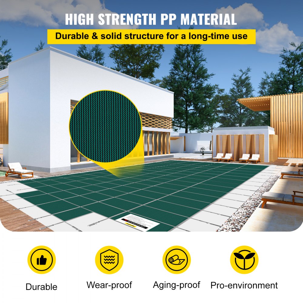 CT2038 - 18x36ft Durable PP Pool Cover with Enhanced Fastening System