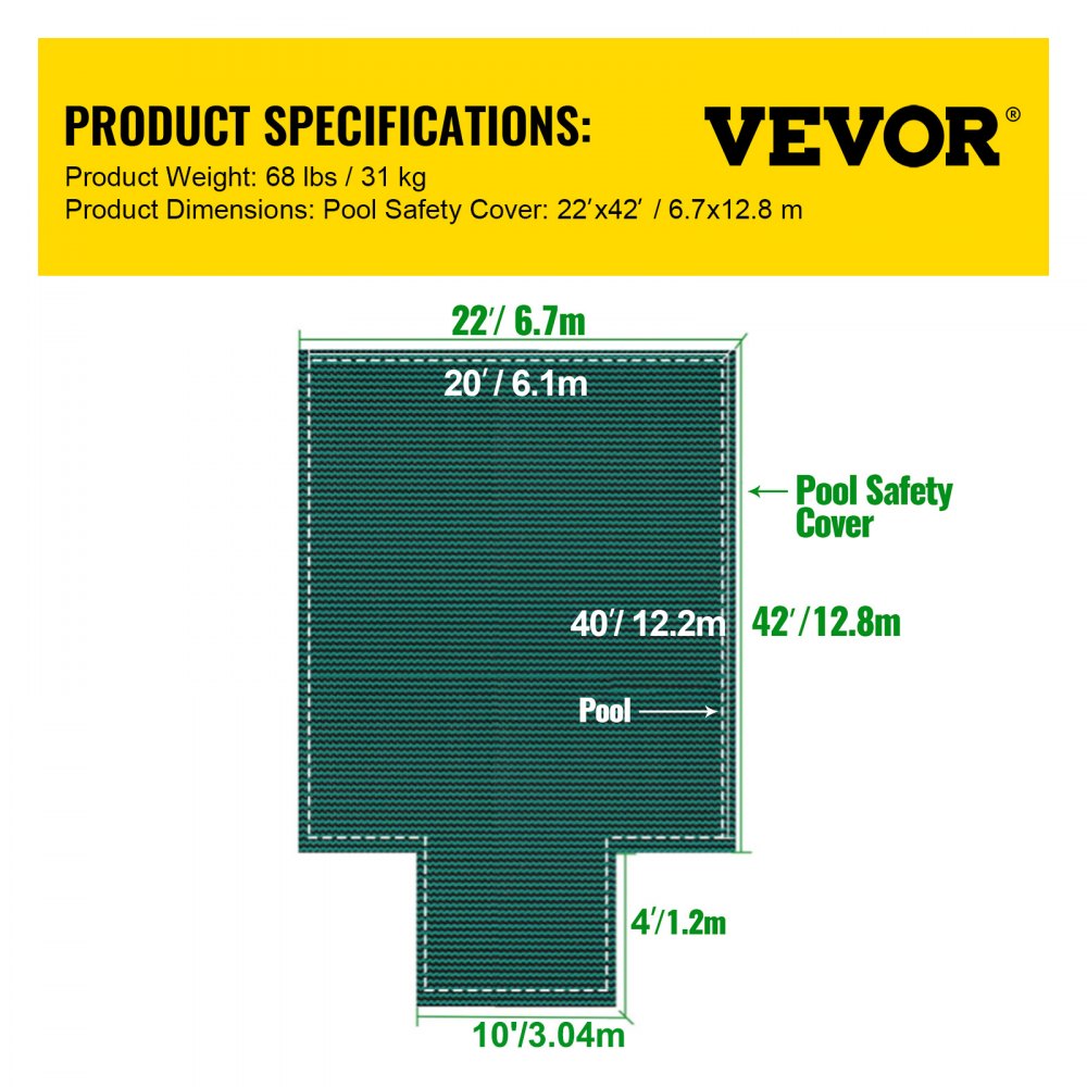 CT2242 - 20x40ft Durable Pool Safety Cover with Easy Installation