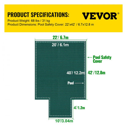CT2242 - 20x40ft Durable Pool Safety Cover with Easy Installation