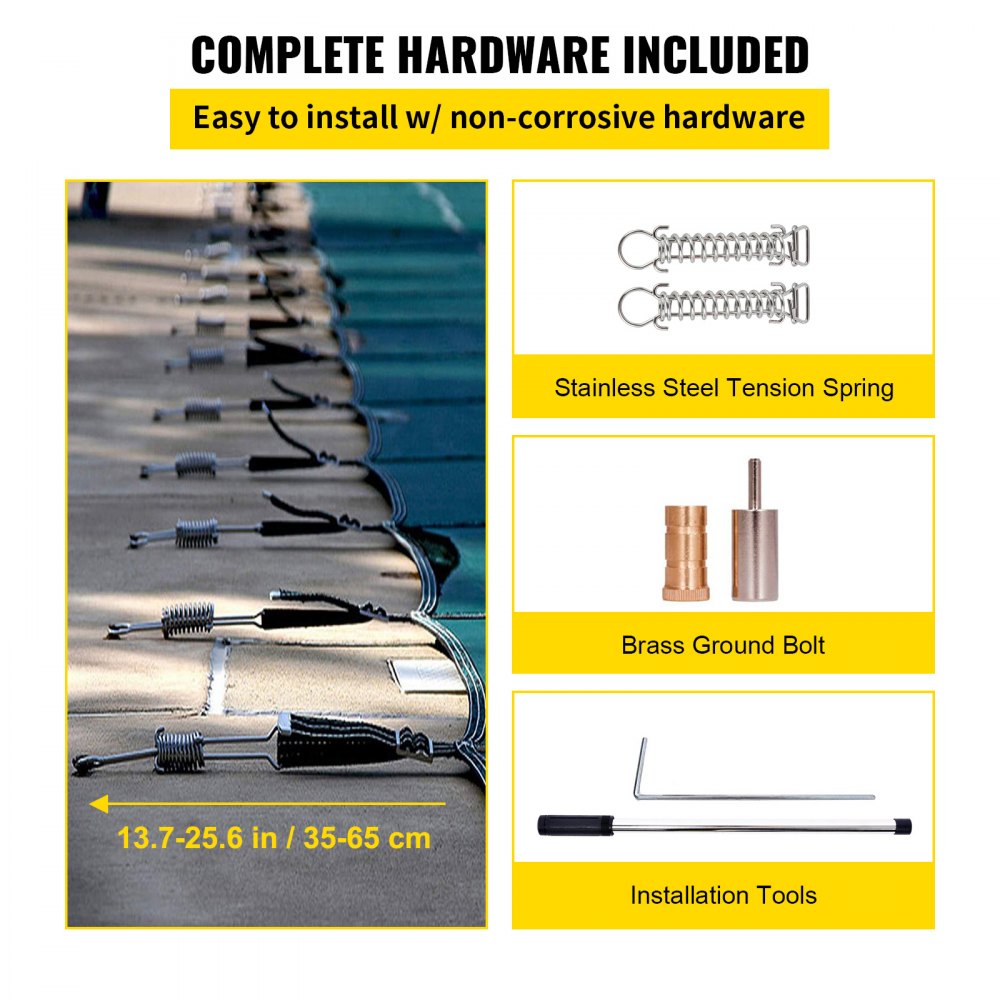 20FTX40FT - Durable 20x40ft VEVOR Pool Cover with Fastening System