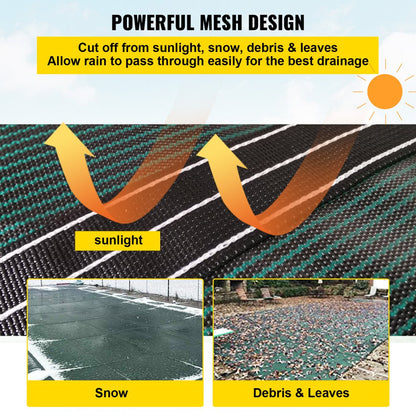20FTX40FT - Durable 20x40ft VEVOR Pool Cover with Fastening System