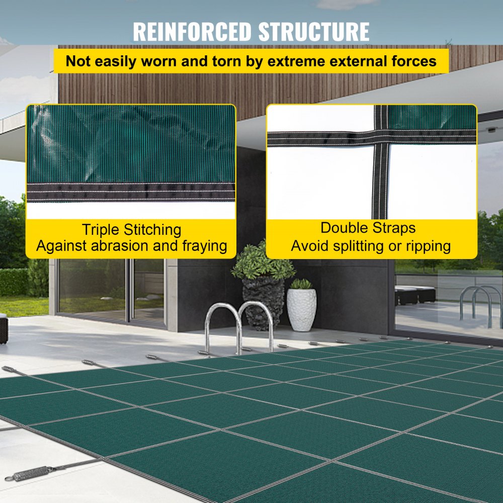 YYCM-7455 - Durable 20x38 ft VEVOR Pool Safety Cover with Installation Hardware