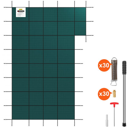 YYCM-0097 - 20x40 ft VEVOR Pool Safety Cover with Hardware and Brass Anchors