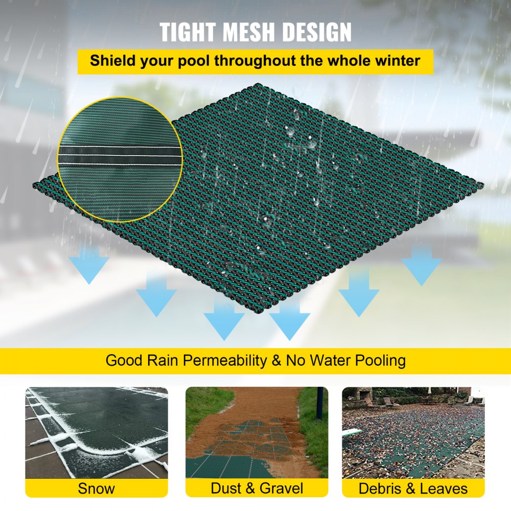 YYCM-9622 - 16ft x 32ft Polypropylene Pool Safety Cover with Hardware